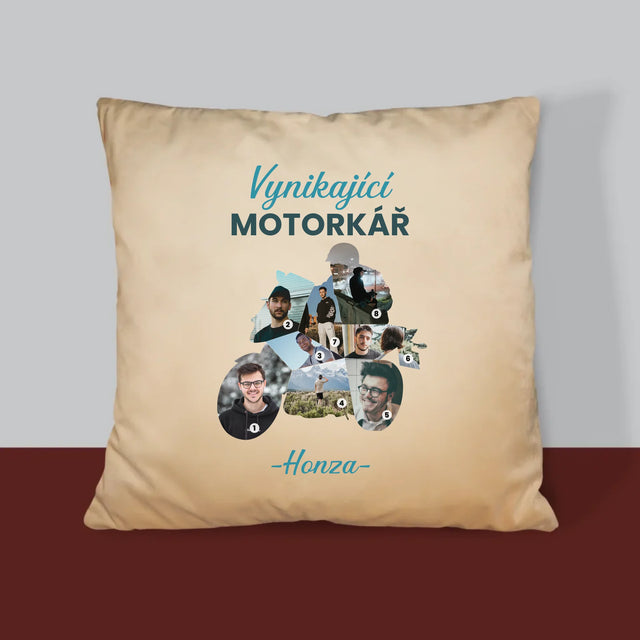 Tvar Z Fotek: Vynikající Motorkář - Polštář
