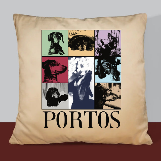 Fotokoláž: Štěně Jak Taylor - Polštář