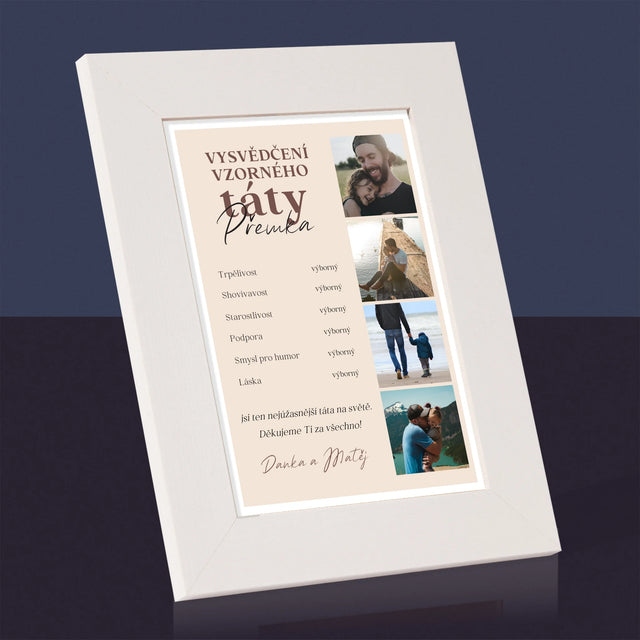 Fotokoláž: Vysvědčení Vzorné Táty - Fotorámeček