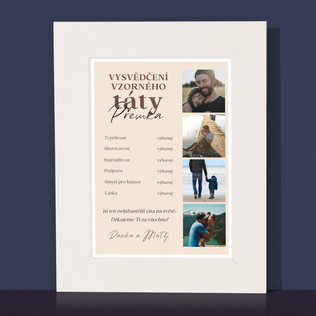 Fotokoláž: Vysvědčení Vzorné Táty - Fotorámeček