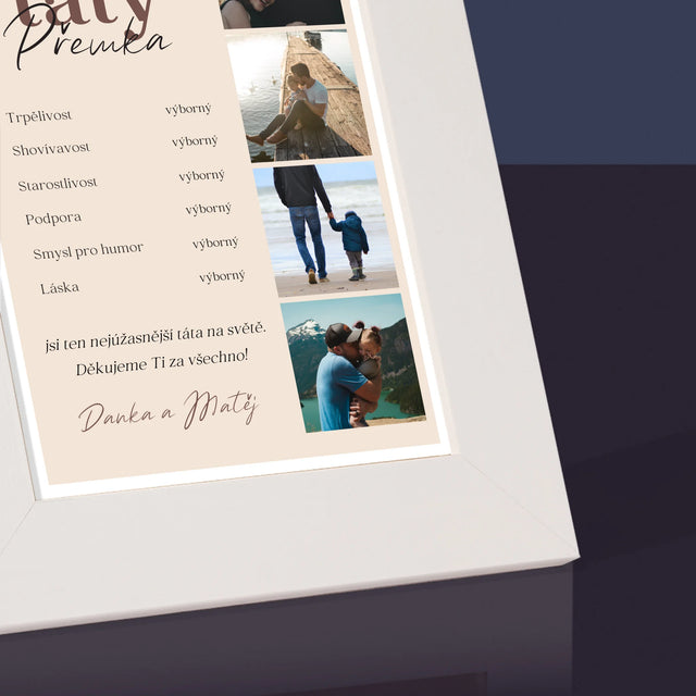 Fotokoláž: Vysvědčení Vzorné Táty - Fotorámeček