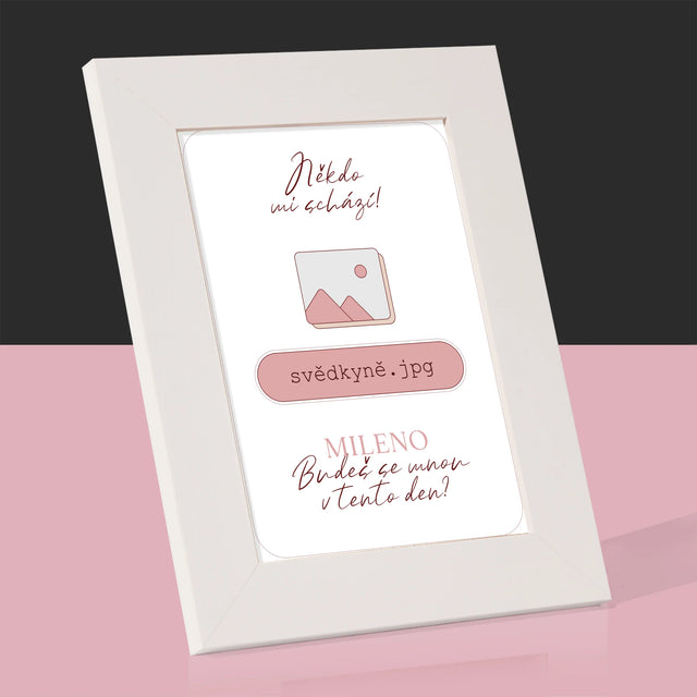 Jméno A Nápis: Někdo Mi Schází Svědkyně - Fotorámeček