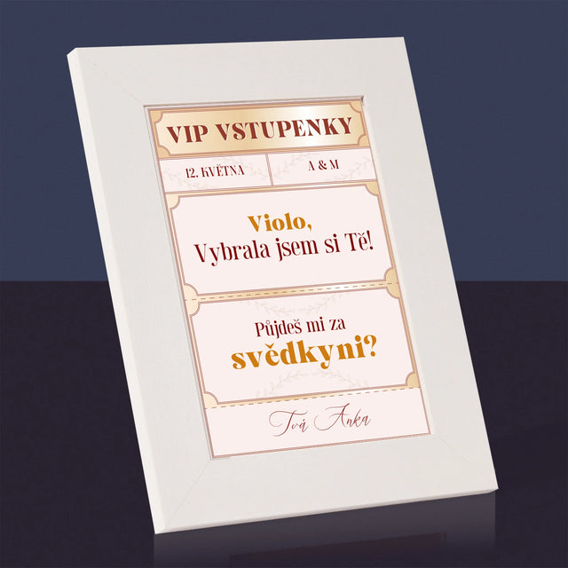Jméno A Nápis: Vip Vstupenky Svědkyně - Fotorámeček