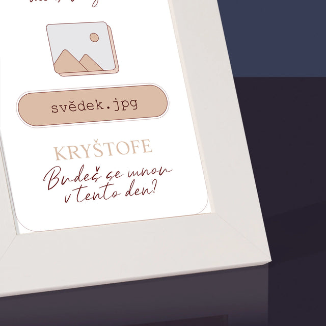 Jméno A Nápis: Někdo Mi Schází Svědek - Fotorámeček