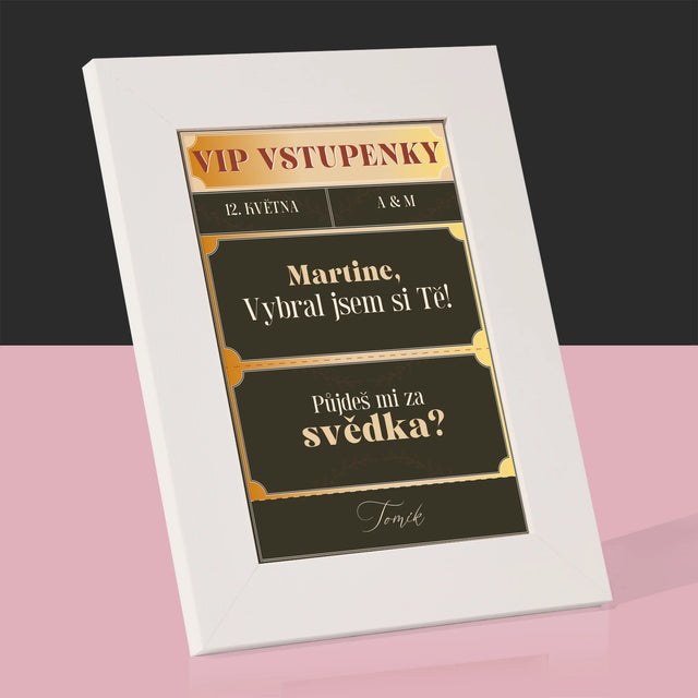 Jméno A Nápis: Vip Vstupenky Svědek - Fotorámeček