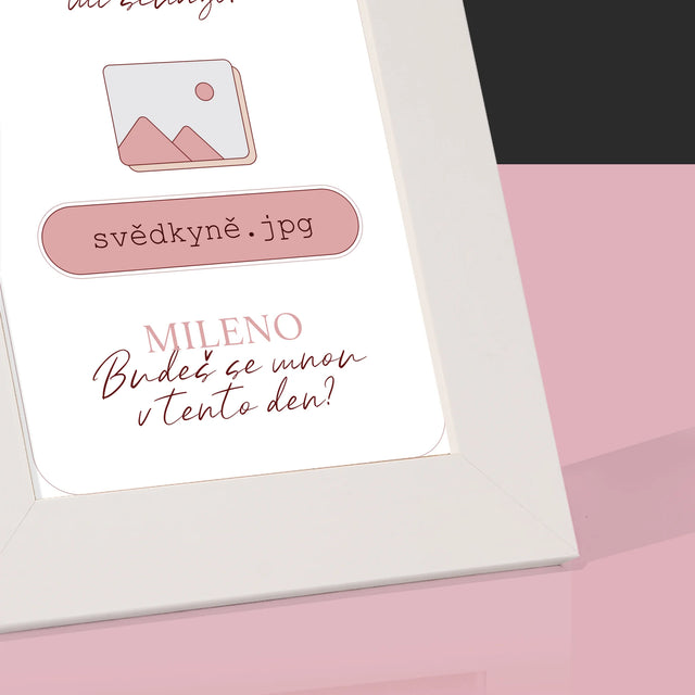 Jméno A Nápis: Někdo Mi Schází Svědkyně - Fotorámeček