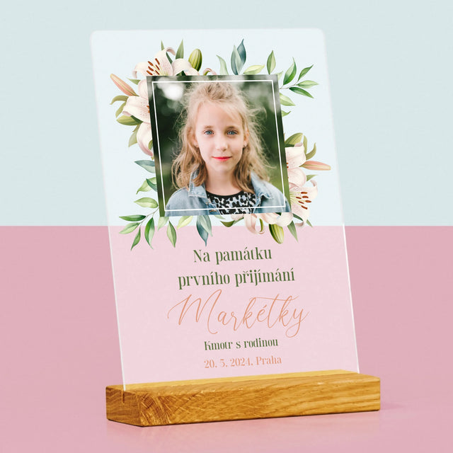 Fotka A Textem: Na Památku Prvního Přijímání - Tisk Na Akrylovém Skle