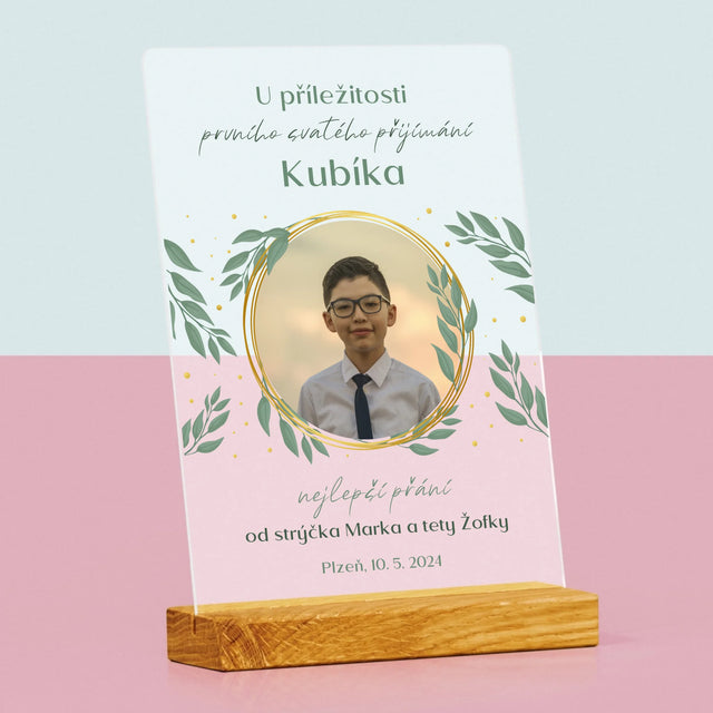 Fotka A Textem: U Příležitosti Prvního Svatého Přijímání - Tisk Na Akrylovém Skle