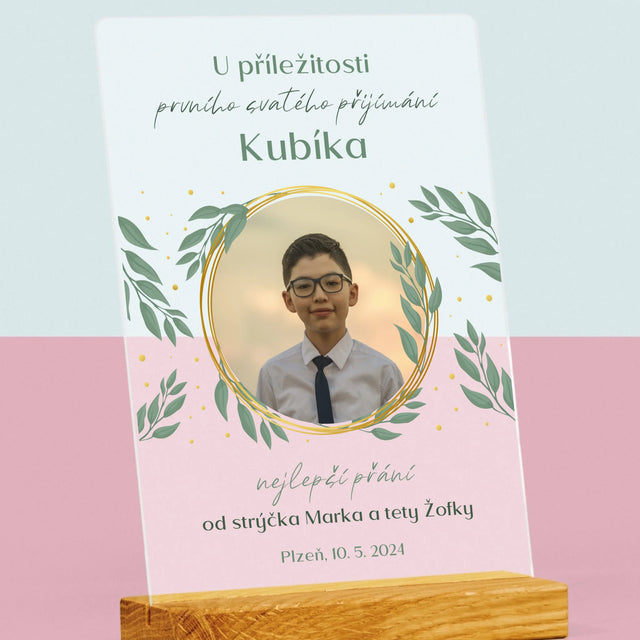 Fotka A Textem: U Příležitosti Prvního Svatého Přijímání - Tisk Na Akrylovém Skle
