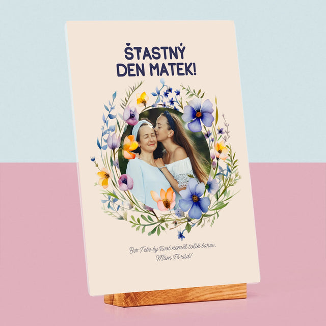 Fotka A Textem: Šťastný Den Matek - Tisk Na Akrylovém Skle