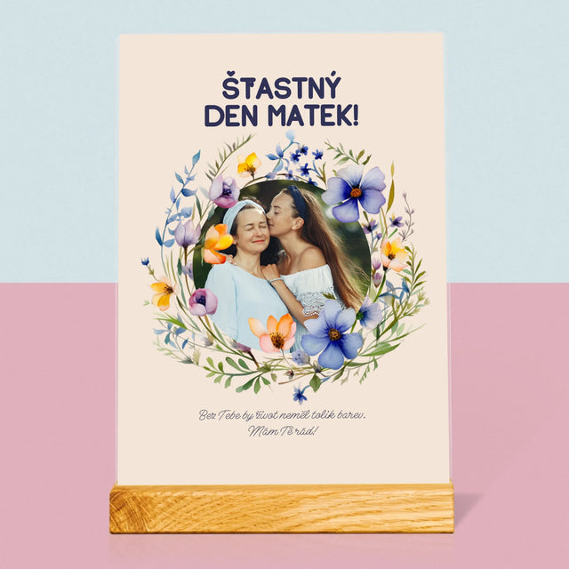 Fotka A Textem: Šťastný Den Matek - Tisk Na Akrylovém Skle