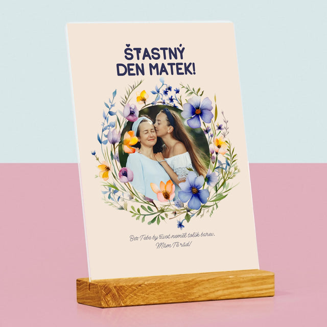 Fotka A Textem: Šťastný Den Matek - Tisk Na Akrylovém Skle