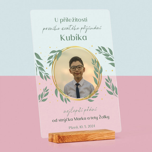 Fotka A Textem: U Příležitosti Prvního Svatého Přijímání - Tisk Na Akrylovém Skle