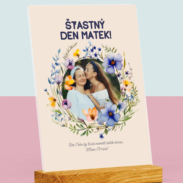 Fotka A Textem: Šťastný Den Matek - Tisk Na Akrylovém Skle