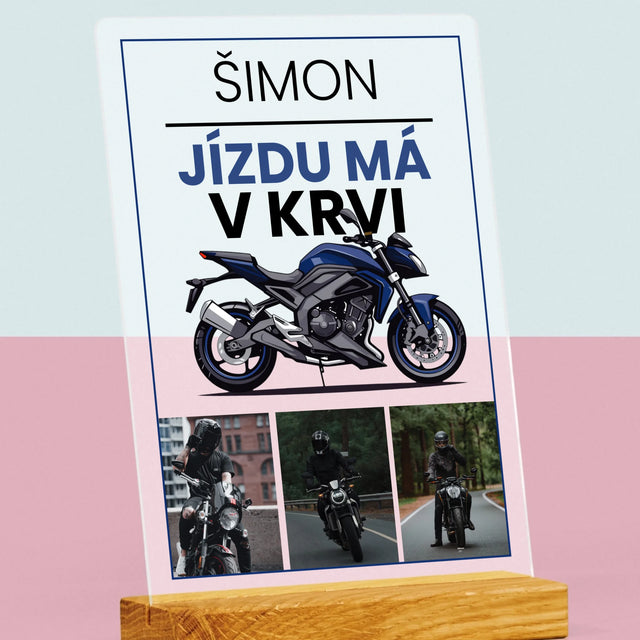 Fotokoláž: Jízdu Má V Krvi - Tisk Na Akrylovém Skle