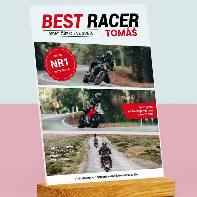 Obálka Časopisu: Best Racer - Tisk Na Akrylovém Skle
