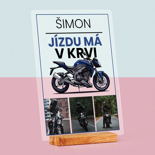 Fotokoláž: Jízdu Má V Krvi - Tisk Na Akrylovém Skle