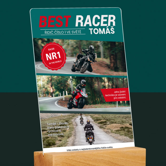 Obálka Časopisu: Best Racer - Tisk Na Akrylovém Skle
