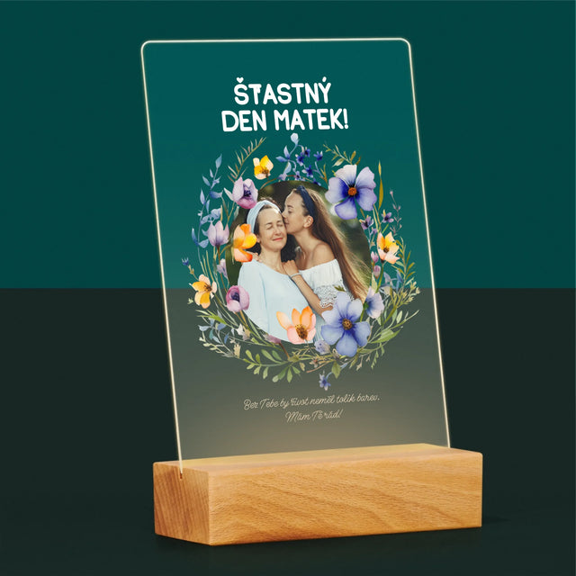 Fotka A Textem: Šťastný Den Matek - Tisk Na Akrylovém Skle