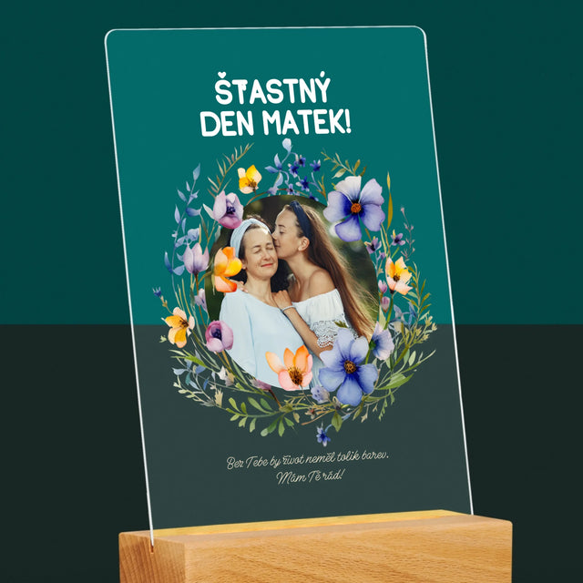 Fotka A Textem: Šťastný Den Matek - Tisk Na Akrylovém Skle