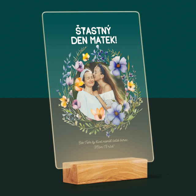 Fotka A Textem: Šťastný Den Matek - Tisk Na Akrylovém Skle