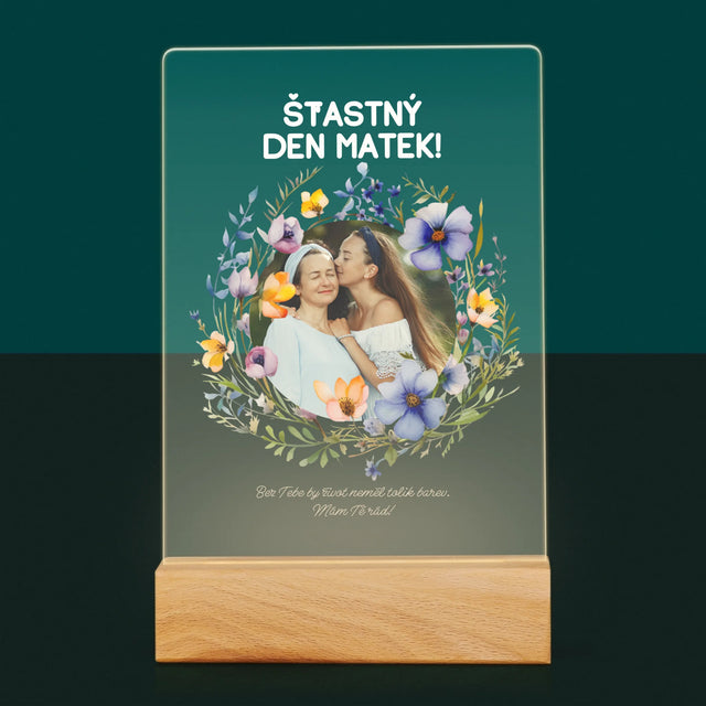 Fotka A Textem: Šťastný Den Matek - Tisk Na Akrylovém Skle