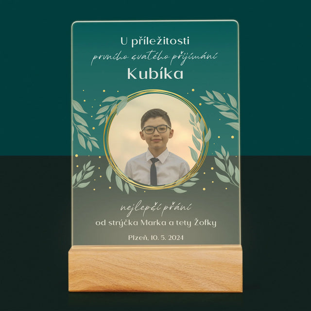 Fotka A Textem: U Příležitosti Prvního Svatého Přijímání - Tisk Na Akrylovém Skle