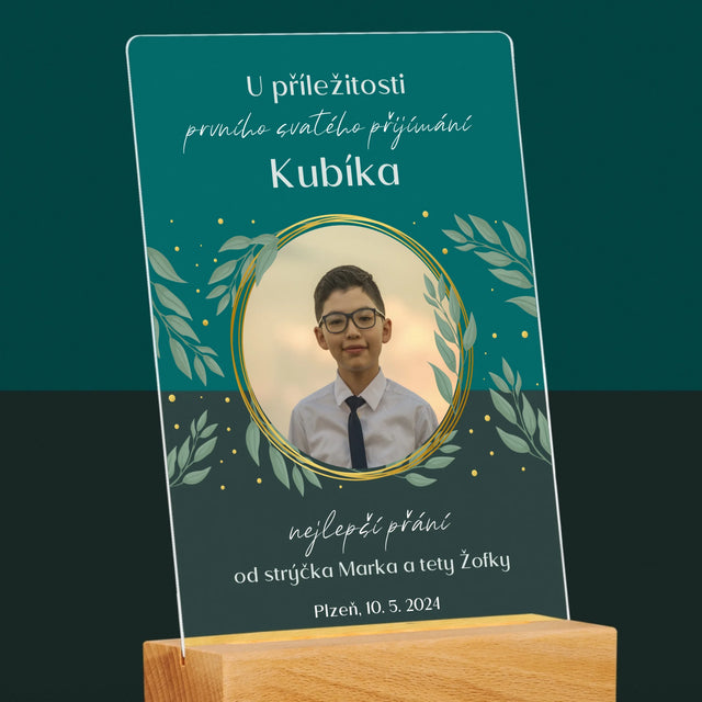 Fotka A Textem: U Příležitosti Prvního Svatého Přijímání - Tisk Na Akrylovém Skle