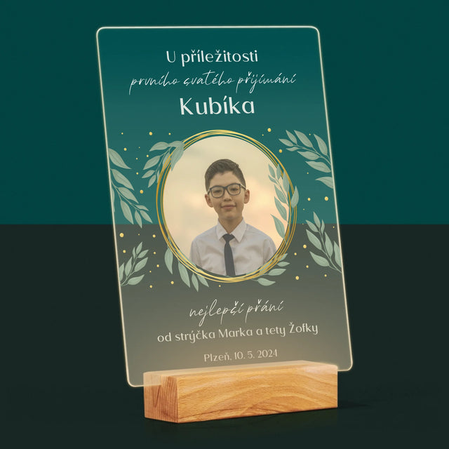 Fotka A Textem: U Příležitosti Prvního Svatého Přijímání - Tisk Na Akrylovém Skle