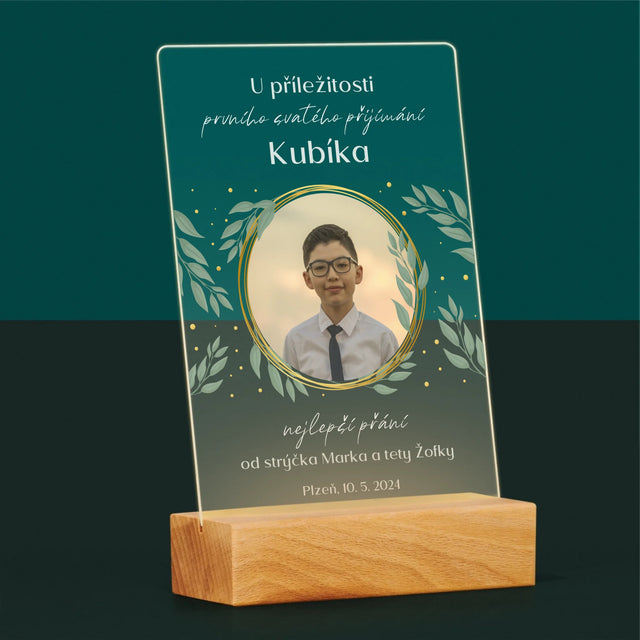 Fotka A Textem: U Příležitosti Prvního Svatého Přijímání - Tisk Na Akrylovém Skle