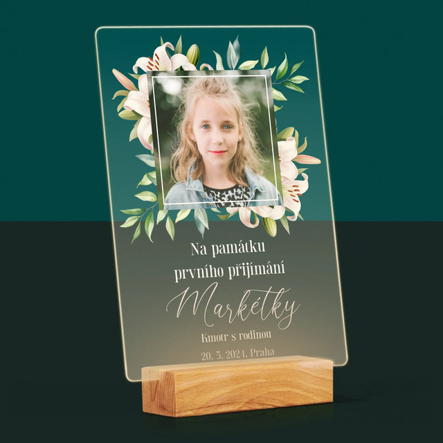 Fotka A Textem: Na Památku Prvního Přijímání - Tisk Na Akrylovém Skle