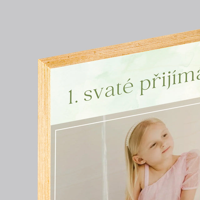 Fotografie a podpis: Kříž s fotografií přijímání - tisk na dřevo | Česká republika