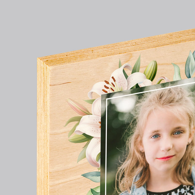 Fotografie a podpis: Na památku prvního svatého přijímání - tisk na dřevě | Česká republika