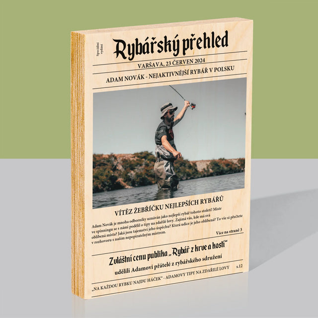 Fotografie a popisek: Recenze rybaření - tisk na dřevo | Česká republika