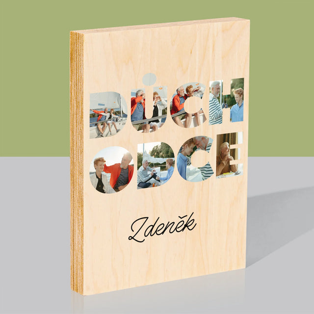 Slovo z fotografií: Důchodce - tisk na dřevo | Česká republika