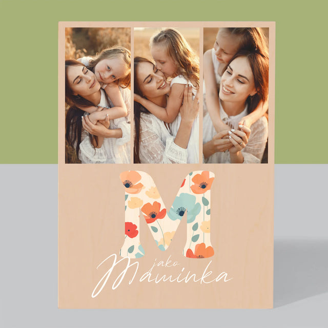 Fotokoláž: M Like Mommy - tisk na dřevo | Česká republika