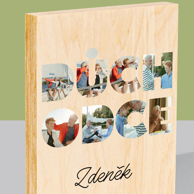 Slovo z fotografií: Důchodce - tisk na dřevo | Česká republika