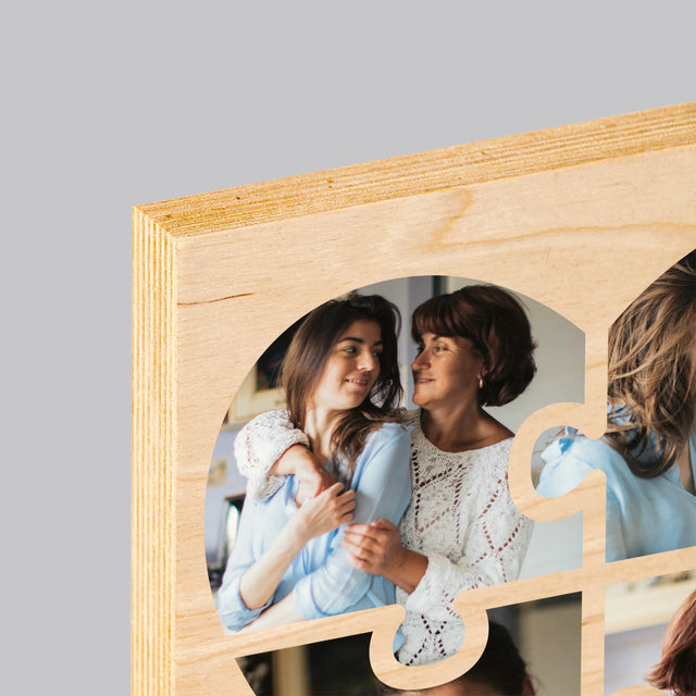 Fotokoláž: Puzzle srdce pro maminku - tisk na dřevo | Česká republika