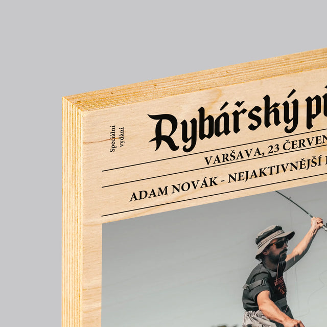 Fotografie a popisek: Recenze rybaření - tisk na dřevo | Česká republika