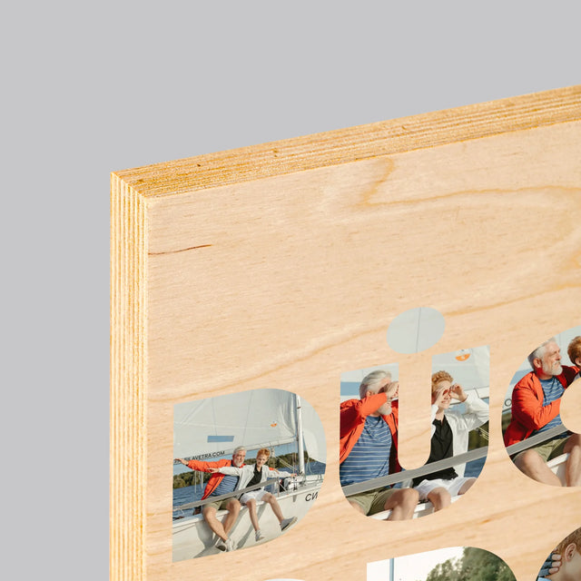 Slovo z fotografií: Důchodce - tisk na dřevo | Česká republika