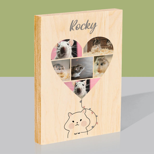 Fotografická koláž: Křeček - tisk na dřevo | Česká republika