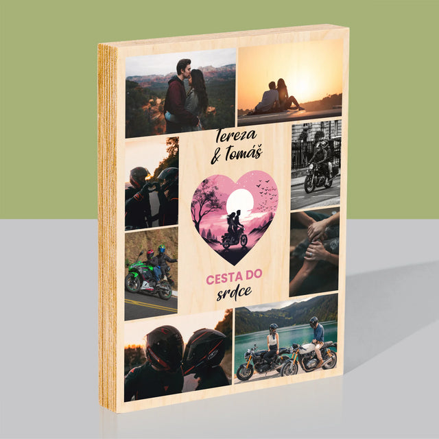 Fotografická koláž: Cesta k srdci - tisk na dřevo | Česká republika