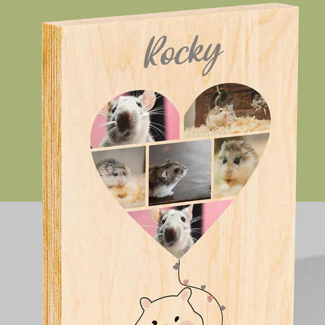 Fotografická koláž: Křeček - tisk na dřevo | Česká republika