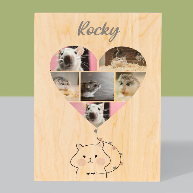 Fotografická koláž: Křeček - tisk na dřevo | Česká republika