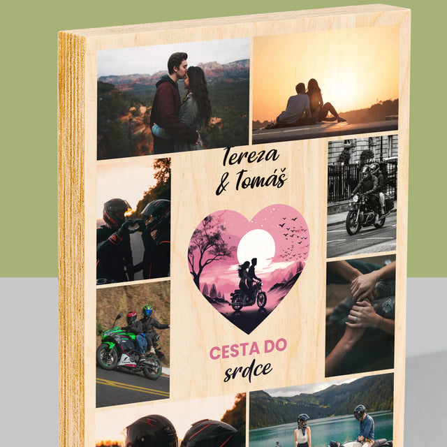 Fotografická koláž: Cesta k srdci - tisk na dřevo | Česká republika