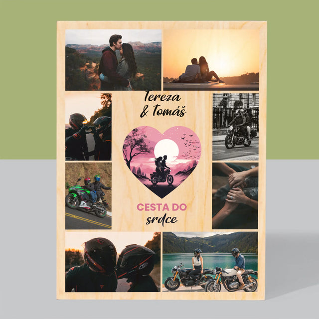 Fotografická koláž: Cesta k srdci - tisk na dřevo | Česká republika