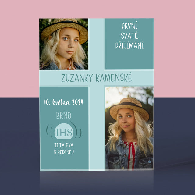 Fotokoláž: První Přijímání - Akrylový Blok