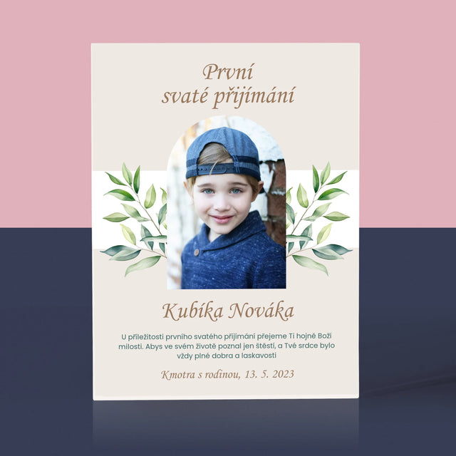 Fotka A Textem: První Svaté Přijímání Přání - Akrylový Blok