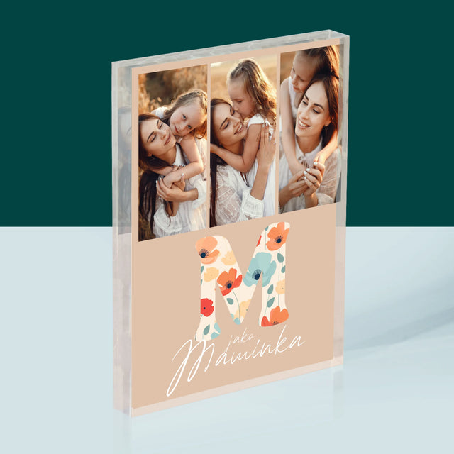 Fotokoláž: M Jako Maminka - Akrylový Blok
