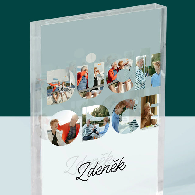 Slovo Z Fotek: Důchodce - Akrylový Blok